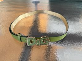 D&G Gürtel in Grün, Leder, Grösse 85