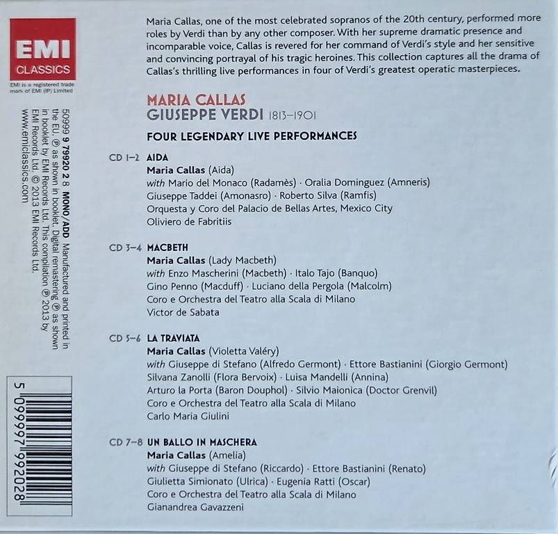 CD: Maria Callas  Verdi  8 CD – Usato da Locarno venduto da bru_st25 1
