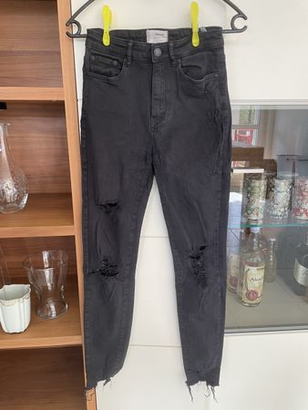 Tally Weijl High Waist Skinny Jeans, Schwarz, Gr. 34