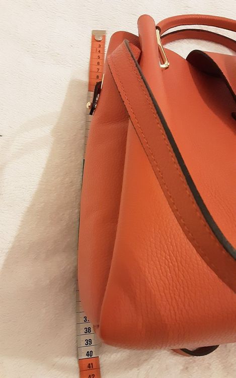 Sac main bandouli re neuf Lucca Baldi cuir orange Acheter