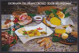 2008, Tag der Briefmarke Bellinzona Block 1290 postfrisch **