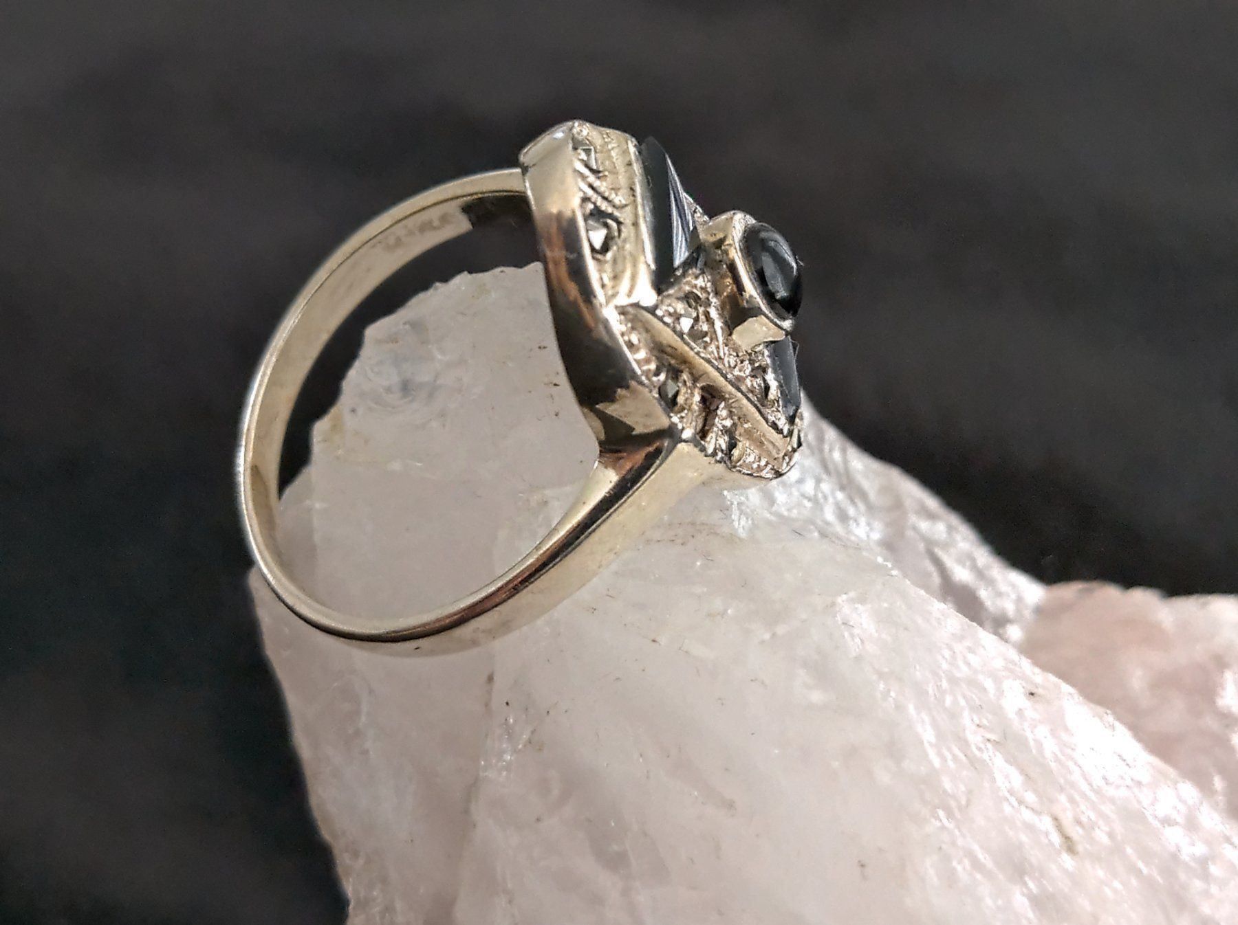 Anelli: Ring Silber 925 mit schwarzem Stein – Usato da Istighofen venduto da Ringparadies 2