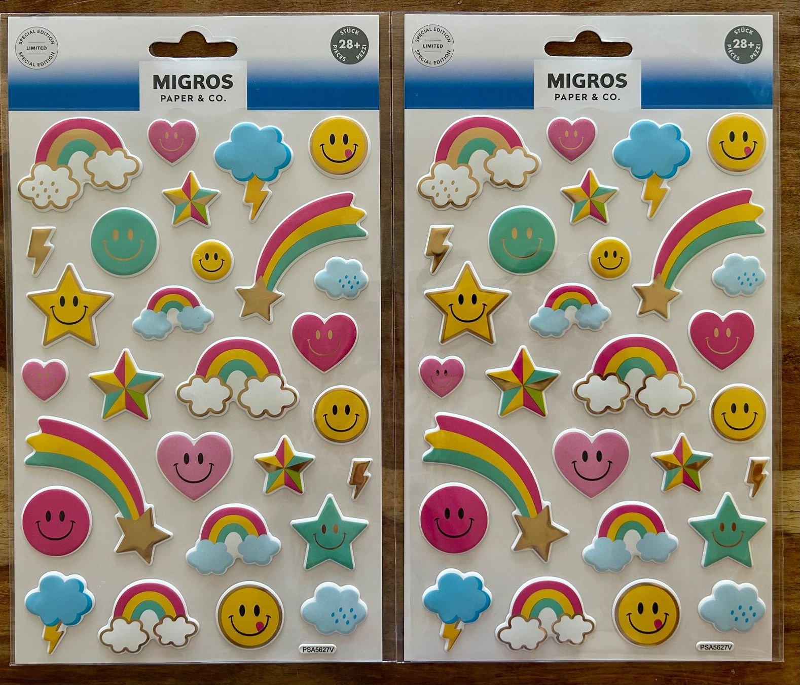Sticker: 2x Puffy Sticker Smileys / Regenbogen – Nuovo e nell'imballaggio originale da Geneve venduto da vane267