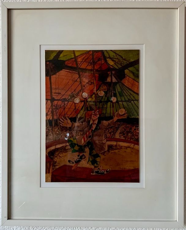 Original Bild Marcel Nuber &amp;quot;Jonglierender Clown Zirkus Knie&amp;quot; | Kaufen ...