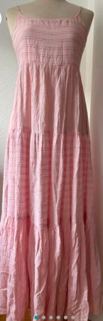 L SPACE langes rosa Kleid mit feinen Streifen, Sommer, Gr. M