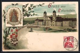 Litho Einsiedeln, Prozession vor dem Klo
