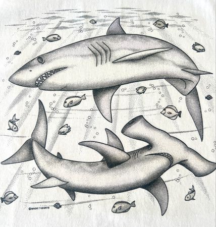 Cooles Hai T-Shirt, vintage Sommer Look, Grösse XL 🦈!