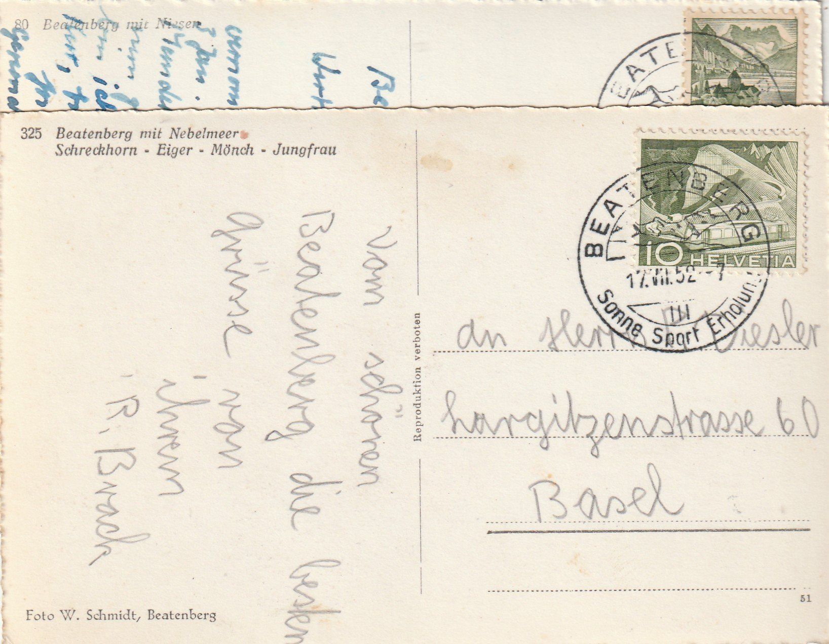 Cartoline postali: 2 Ak Beatenberg – Usato da Rorschacherberg venduto da fratovi2 1