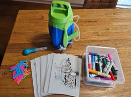 Airbrush mit Stiften und Vorlagen
