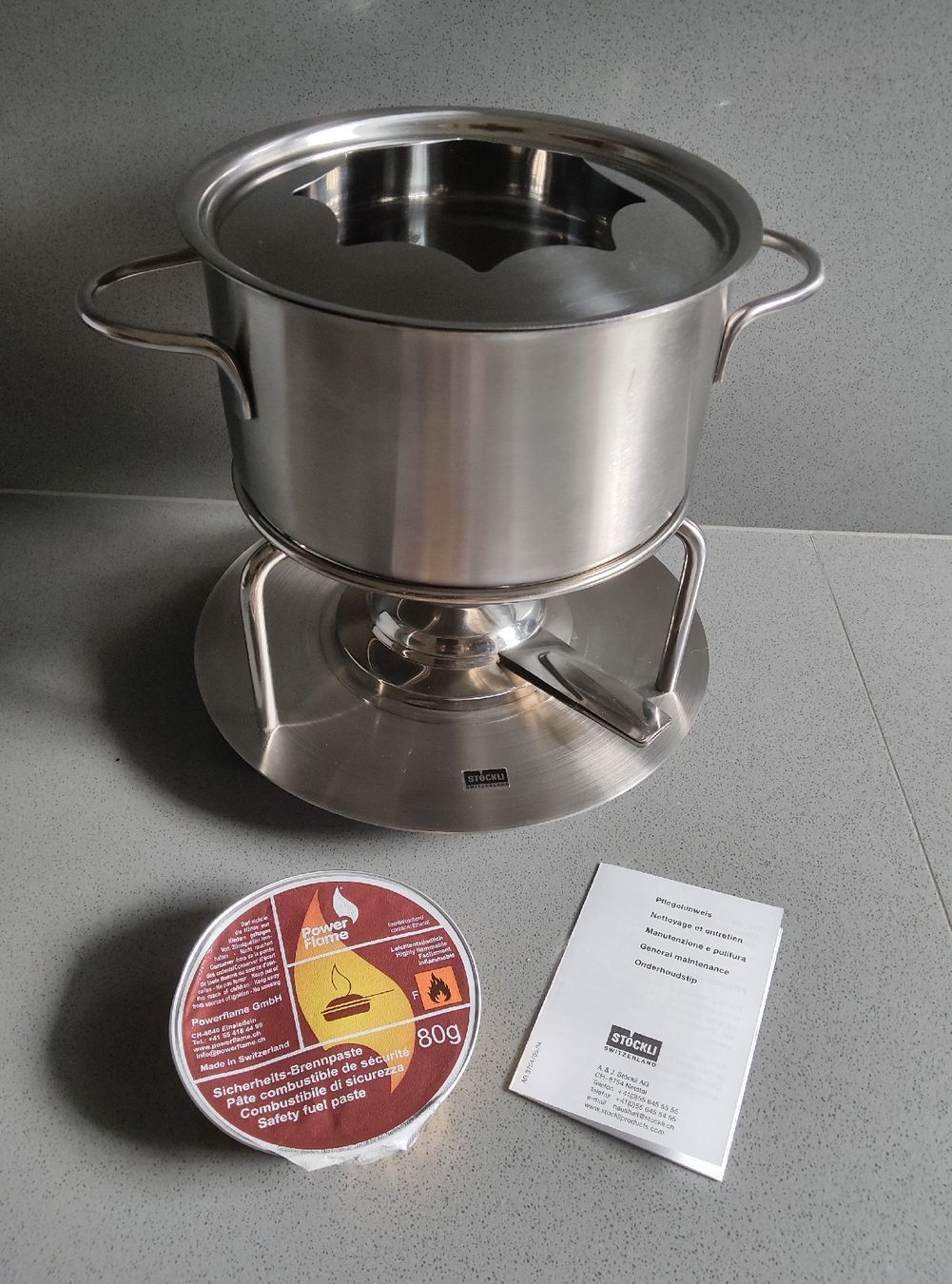 Stöckli Pfannen: FONDUE - Garnitur / STÖCKLI Aragon – Neu (gemäss Beschreibung) aus Minusio von Todesca 3
