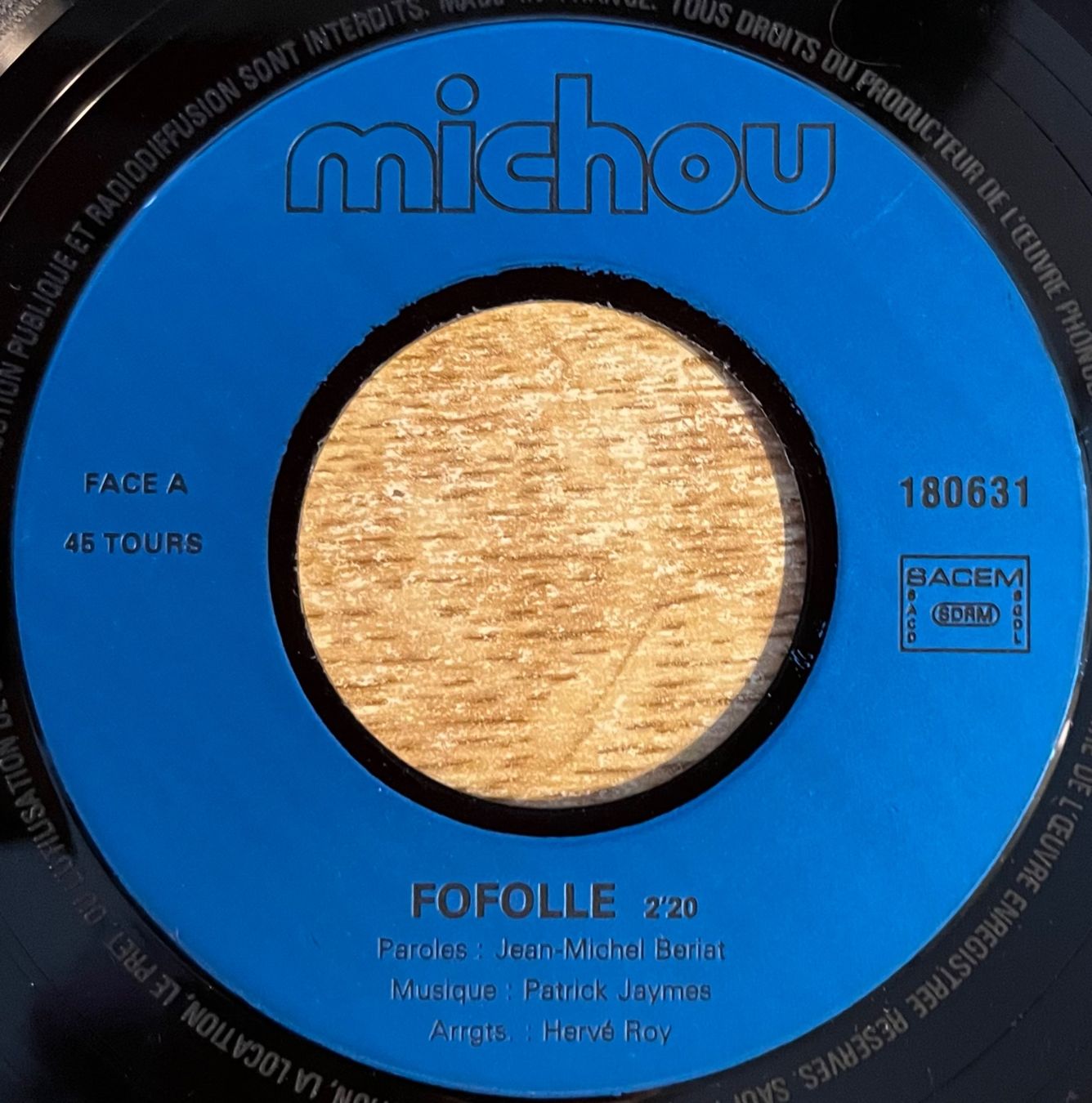 Dischi in vinile: MICHOU - FOFOLLE – Usato da Bussigny venduto da vinyl-pas-cher 2