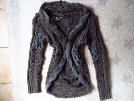 sehr spezielle DESIGUAL Damen Long Strickjakce Gr M