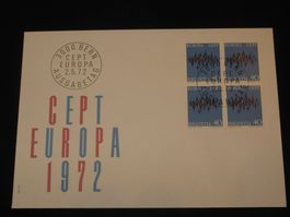 Werbemarken Europa FDC 1972 Nr. 510 "CEPT" 4-Block