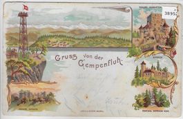 Gruss von der Gempenfluh - farbige Litho 1899