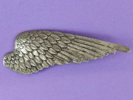 Silberbrosche Vintage - Engelsflügel - Schutzsymbol - Gothic