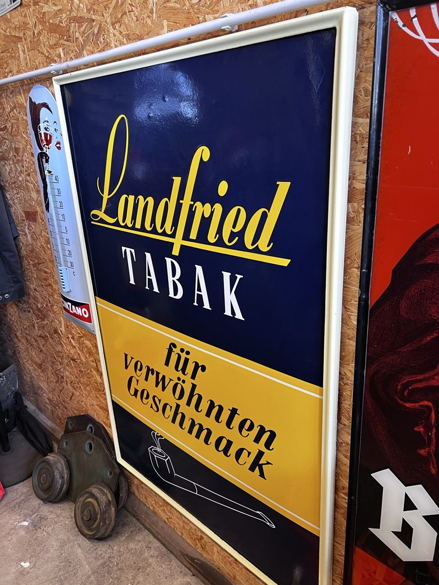 Schilder: Landfried Tabak Werbung Emaille – Gebraucht aus Immensee von Mdin 1