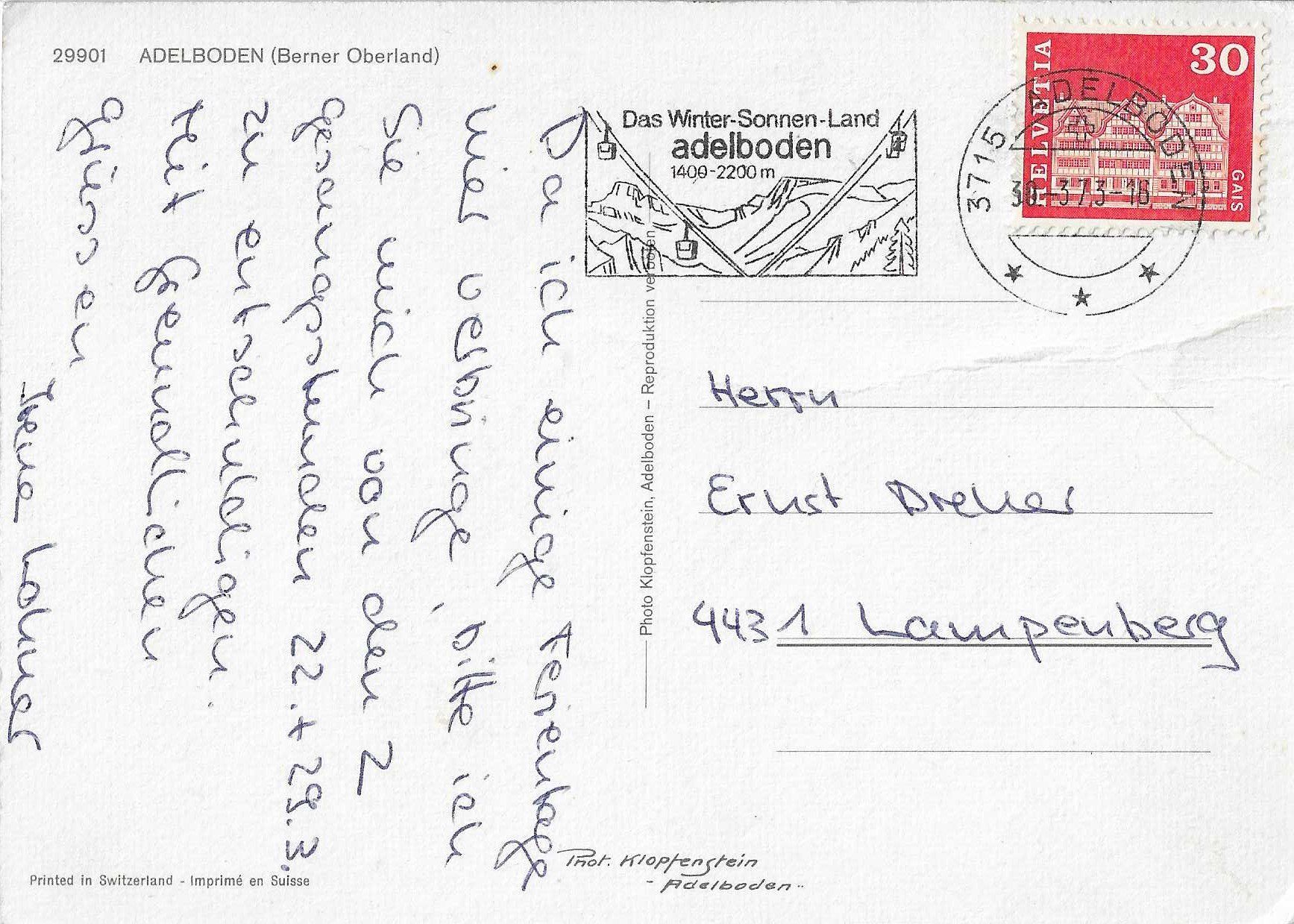 Cartoline postali: Adelboden BE – Usato da Rothrist venduto da Stranglehold 1