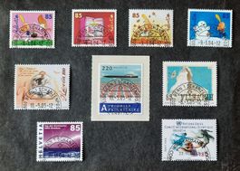 Ob-11 Timbres Helvetia oblitérés 1er jour. Années 2004, 2005