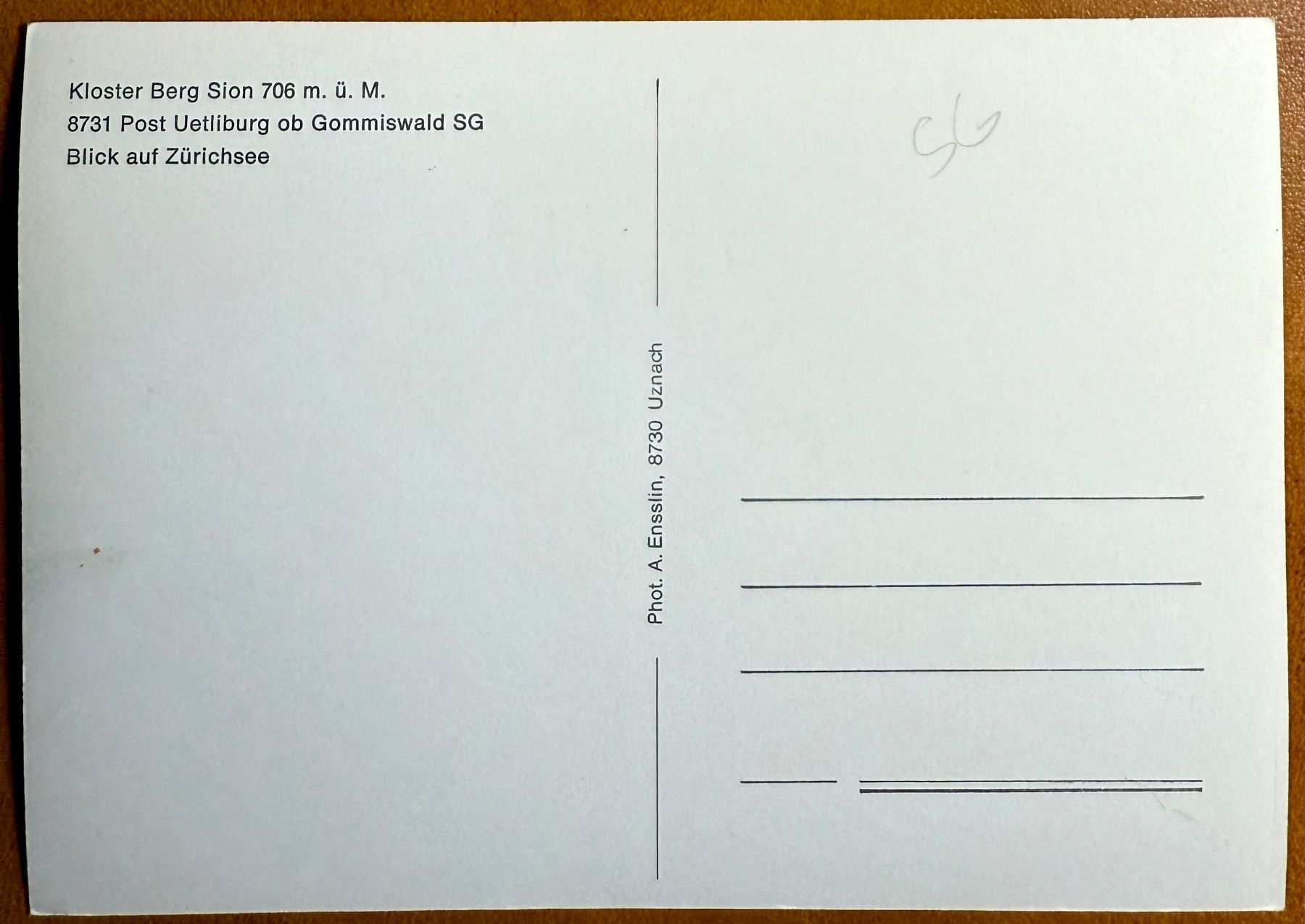 Cartoline postali: AK: Uetliburg ob Gommiswald - Kloster Berg Sion – Usato da Lutry venduto da Ediego 1