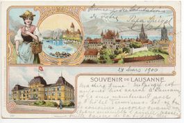 LITHO Souvenir de LAUSANNE 1900, Tracht