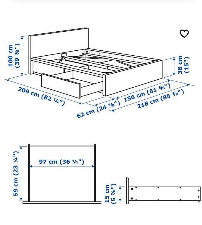 Ikea Lits: Lit 140x200 MALM IKEA – D'occasion à Vich par NatachaCK 2