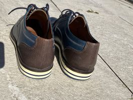 Schuh Lloyd blau braun kombiniert, Leder
