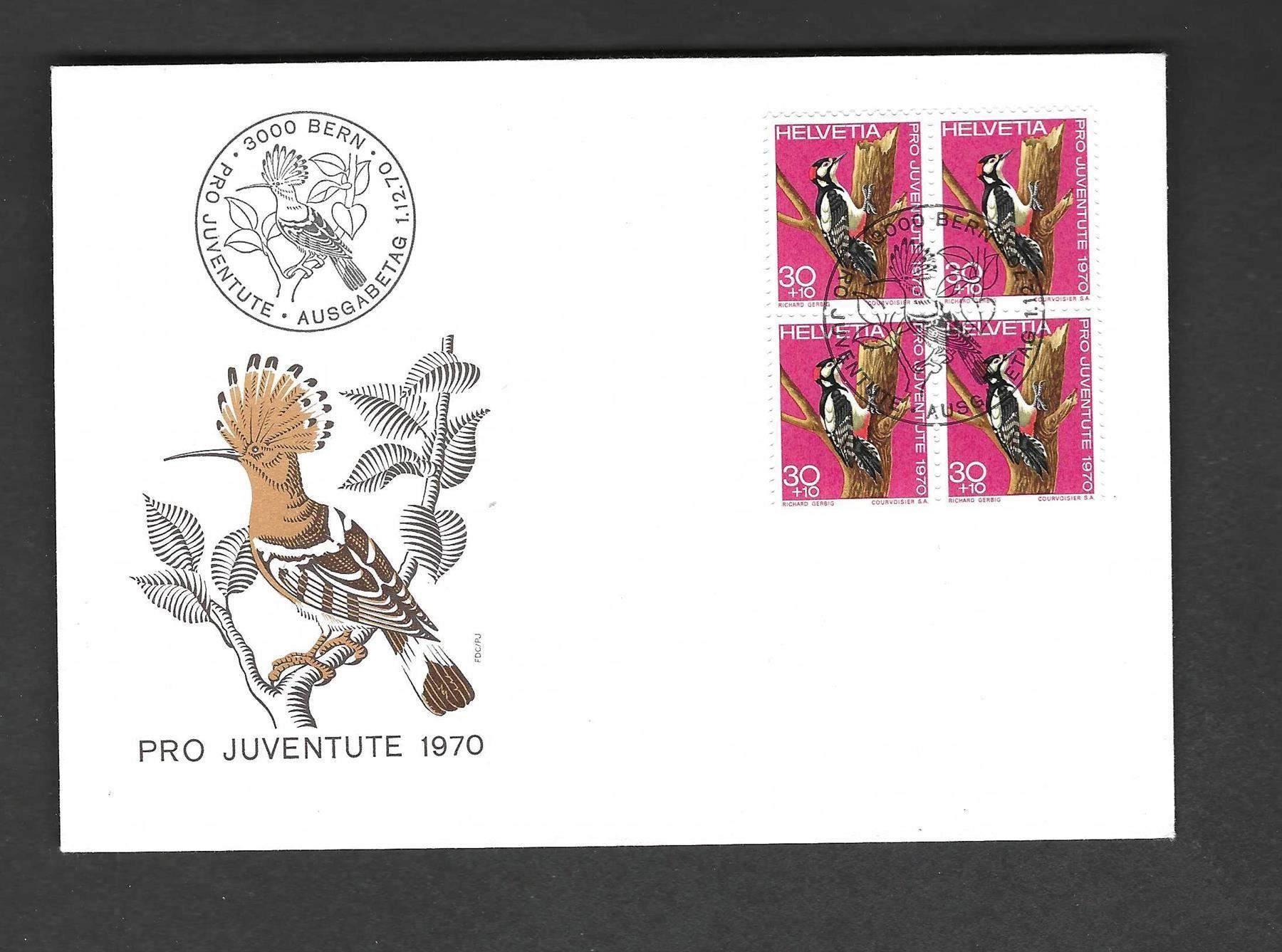 Buste & buste per spedizione: FDC Pro Juventute Viererblock 1970 – Usato da Koblenz venduto da Markenhimmel
