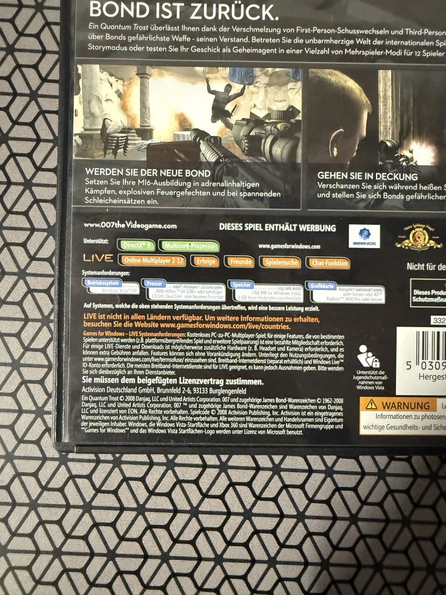 Giochi: 007 Ein Quantum Trost PC DVD gebraucht – Usato da Basel venduto da Gamebeard 3