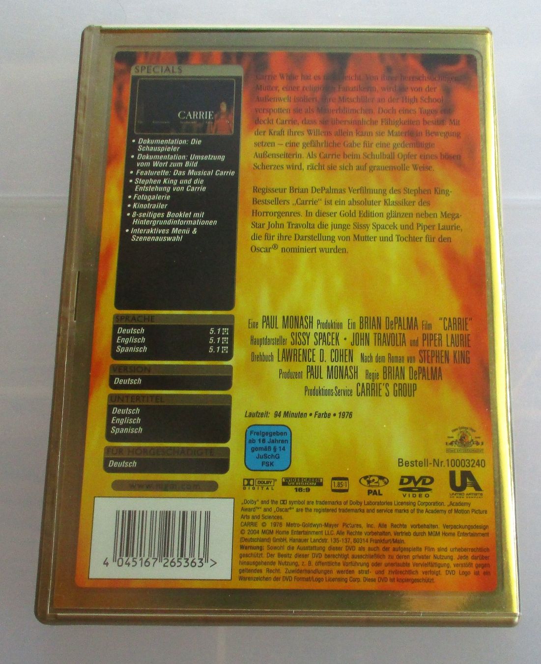 Tutti i DVDs: CARRIE - Sissy Spacek/John Travolta/Brian De Palma – Usato da Wattwil venduto da Muriel10 1