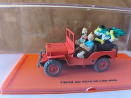 TINTIN – Jeep rouge « Au Pays de l'Or Noir » n°7 – 1/43