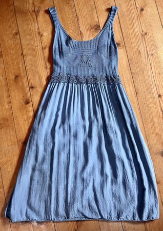 Zauberstern Kleid Gr.M Sommerkleid blau Viskose Spitze Top Z