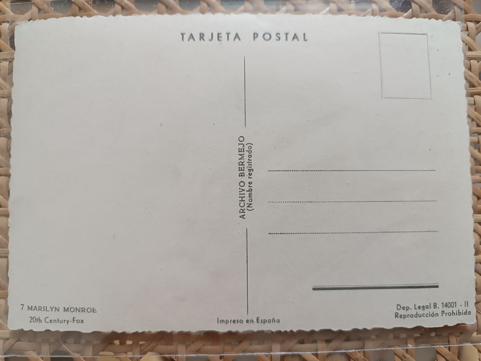 Cartoline postali: Original Postkarte Marylin Monroe 20th Century Fox – Usato da Riehen venduto da twentymodern 3
