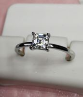 Bague argent diamant de moissanite de 0,35 ct certifié GRA