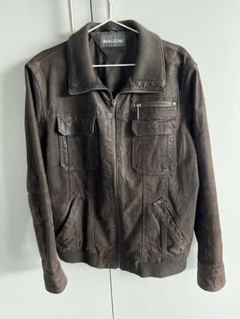 Braune Biaggini Lederjacke - Retrolook Klassiker Grösse M
