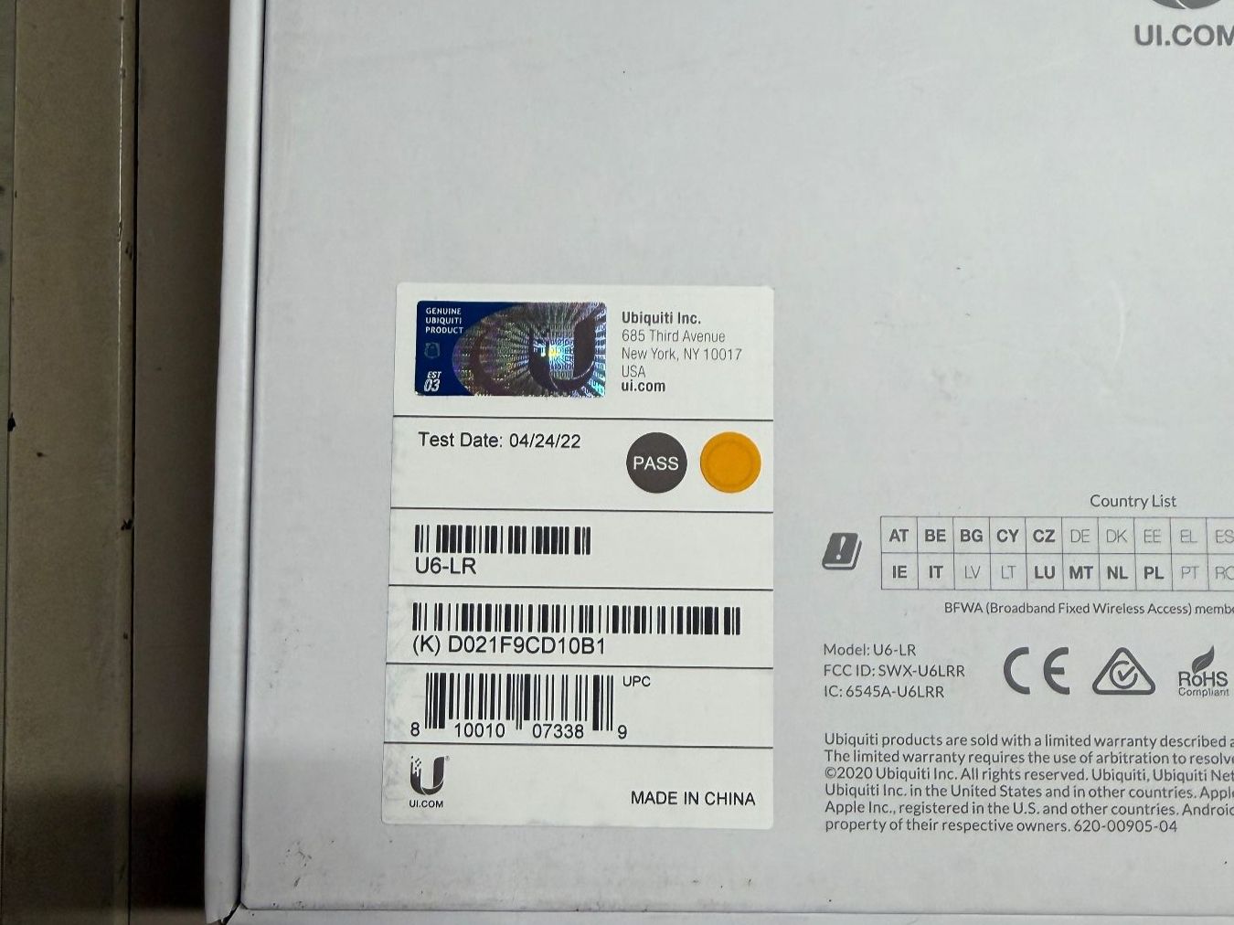 Wlan: Ubiquiti UniFi U6 LR – Gebraucht aus Zürich von jhkag 2
