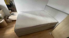 Box spring bed with headboard, used