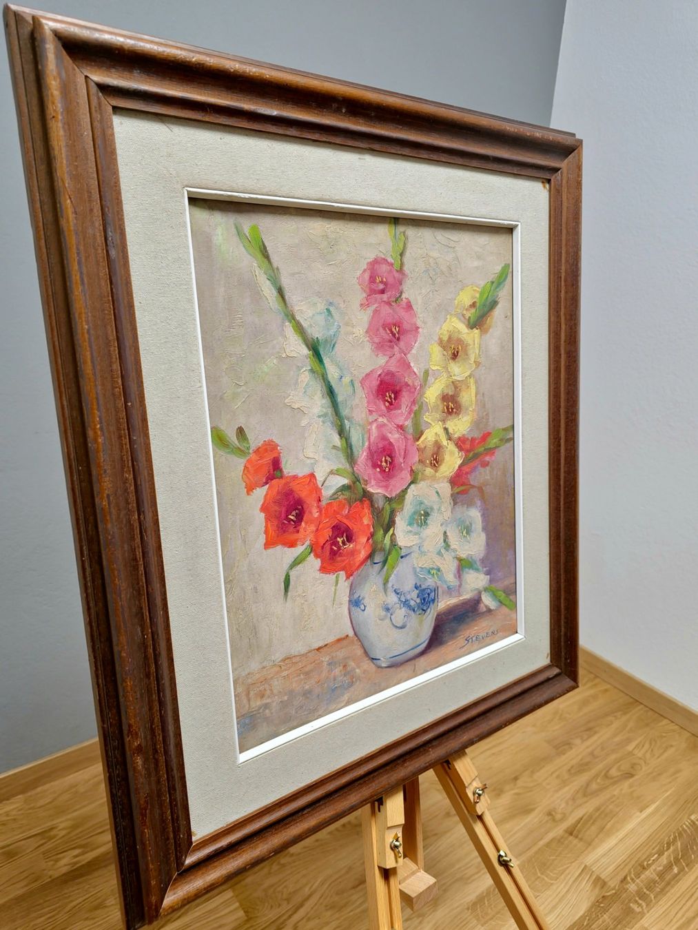 Gemälde: Blumenpracht: Ölgemälde von Stevens 1950 – Gebraucht aus Bern von Djenestra 2