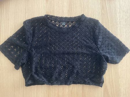Dirndlbluse schwarz kurze Bluse Gr. XL Oktoberfest