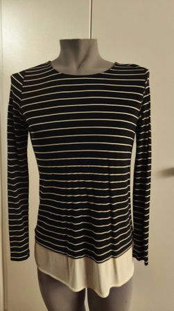 Ralph Lauren Shirt, gestreift, schwarz/beige, Gr. M, neu