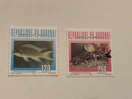 2 Burundi Briefmarken Fische 1996 Top Zustand selten