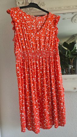 Schwangerschaftskleid Sommerkleid Gr. M Rot mit Blumen