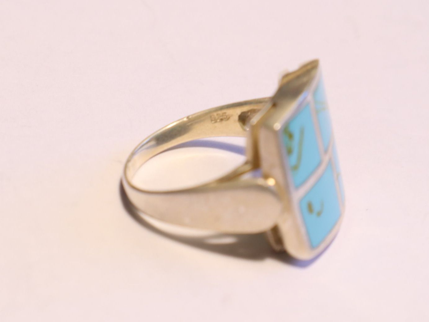 Anelli: Silberring mit Türkis Gr. 56 1/2 Vintage Statement Ring Boho – Usato da Baden venduto da TellsKuchenhaus 8