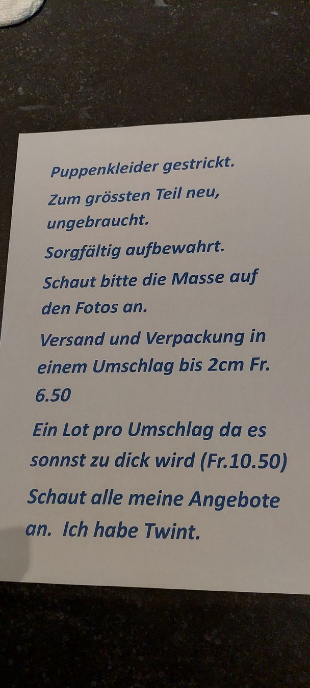 Puppen: Puppenkleid neu – Neu (gemäss Beschreibung) aus Muri AG von nindo1 8