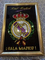 Foot collection Réal Madrid emblème et texte doré 30x20cm