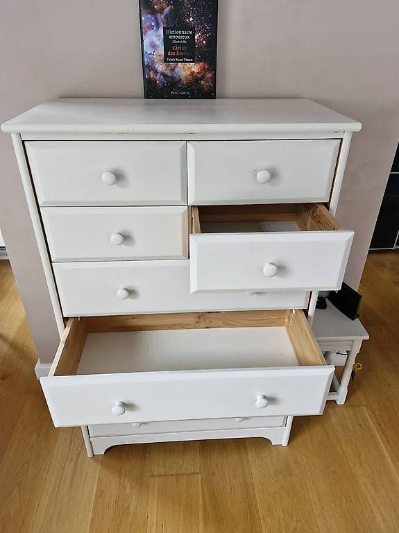 Cassettiere: Commode à tiroirs en pin repeinte – Usato da Botterens venduto da abi_tz2g 1