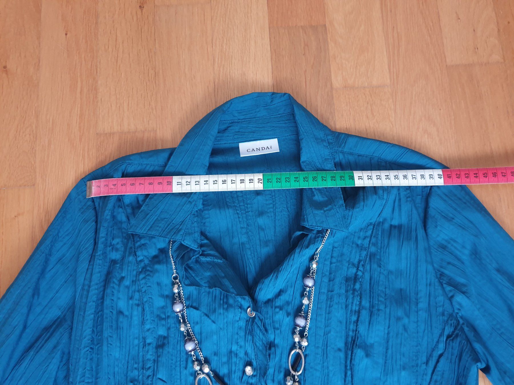 C&A Camicette: Damen Bluse, mit Halskette, petrol, Gr. 40 – Usato da Möriken AG venduto da pam66 4