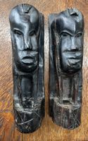 2 Afrikanische Buchstützen, Holzfiguren, Skulpturen