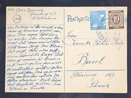 CL25 Carte Postale + Timbre Allemagne 1947