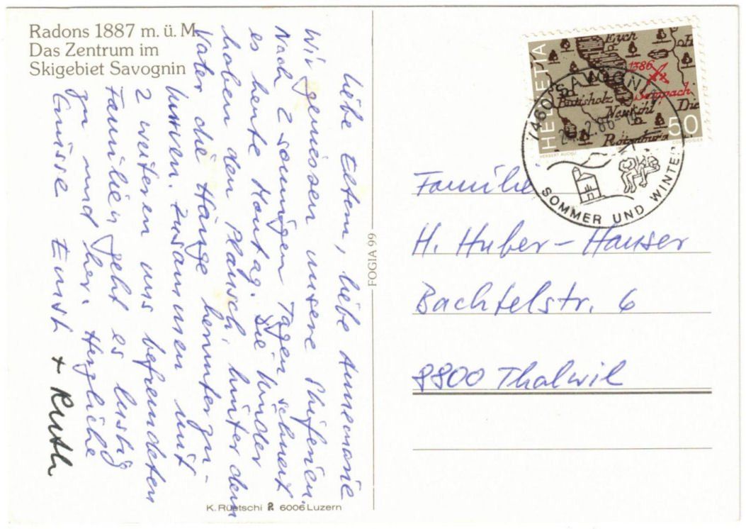 Cartoline postali: Savognin - Gondelbahn Radons – Usato da Binningen venduto da Mountainrider 1