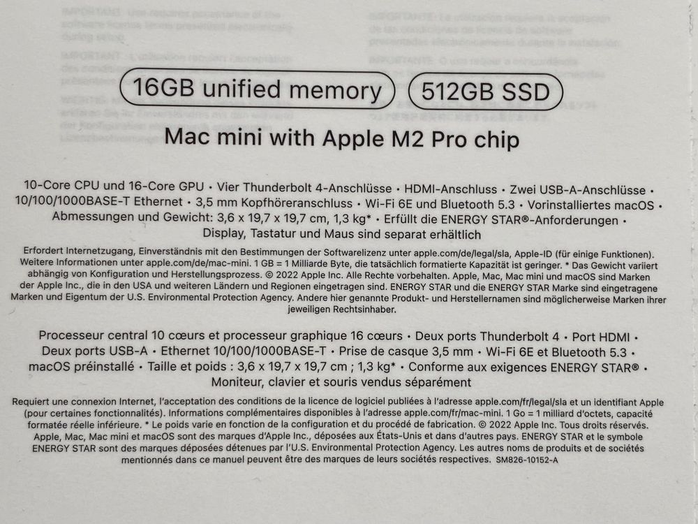 Mac Mini M2 Pro - 16GB RAM - 512G SSD (Gebraucht) in Bière für CHF 750 ...